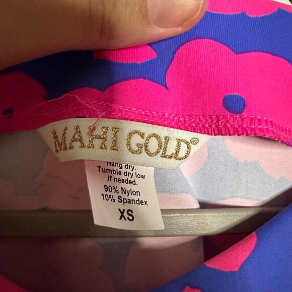 MAHI GOLD Long Sleeve Tunic To Pink Blue Floral Print Size XS - Picture 3 of 5